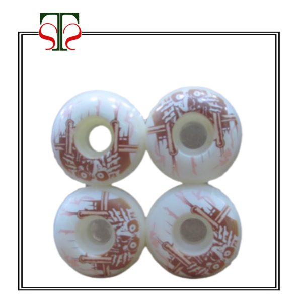 چرخ اسکیت برد Mite سفید طرح زرد – استایل خاص با حرکت نرم و روان