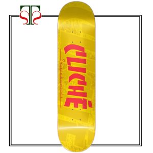 مشاوره و راهنمای خرید اسکیت برد و لوازم اسکیت برد(دک .تراک . چرخ) 1 تخته اسکیتبرد کلیشه مدل زرد (Cliché Yellow Deck)