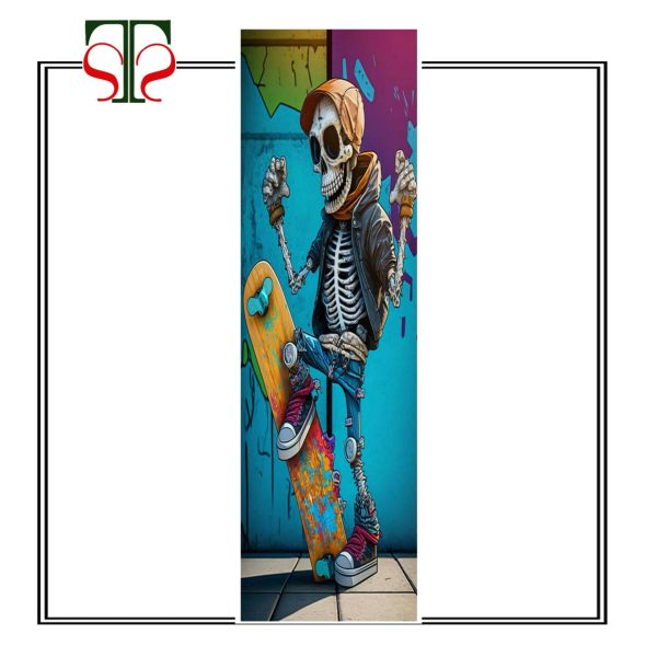 💀 استیکر اسکیت برد طرح اسکلت رنگی STS